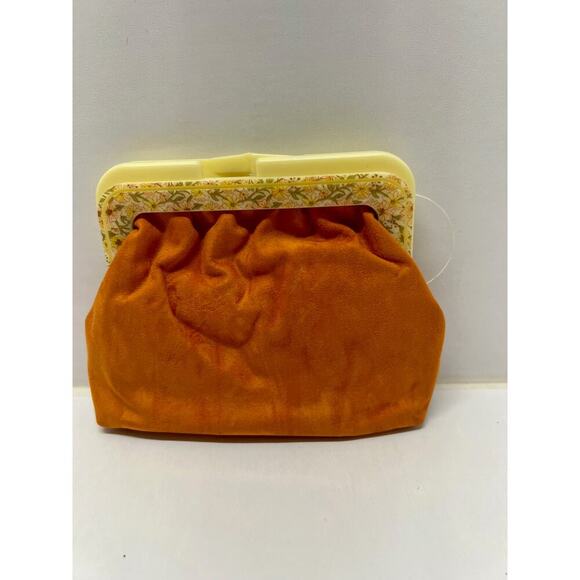 VNTG RGA Women's Small Clutch Rust Brown Floral Fabric Lined 6"x5" NEW - Picture 3 of 3
